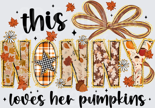 This Nonny Loves Her Pumpkins Fall Autumn Design (DTF)