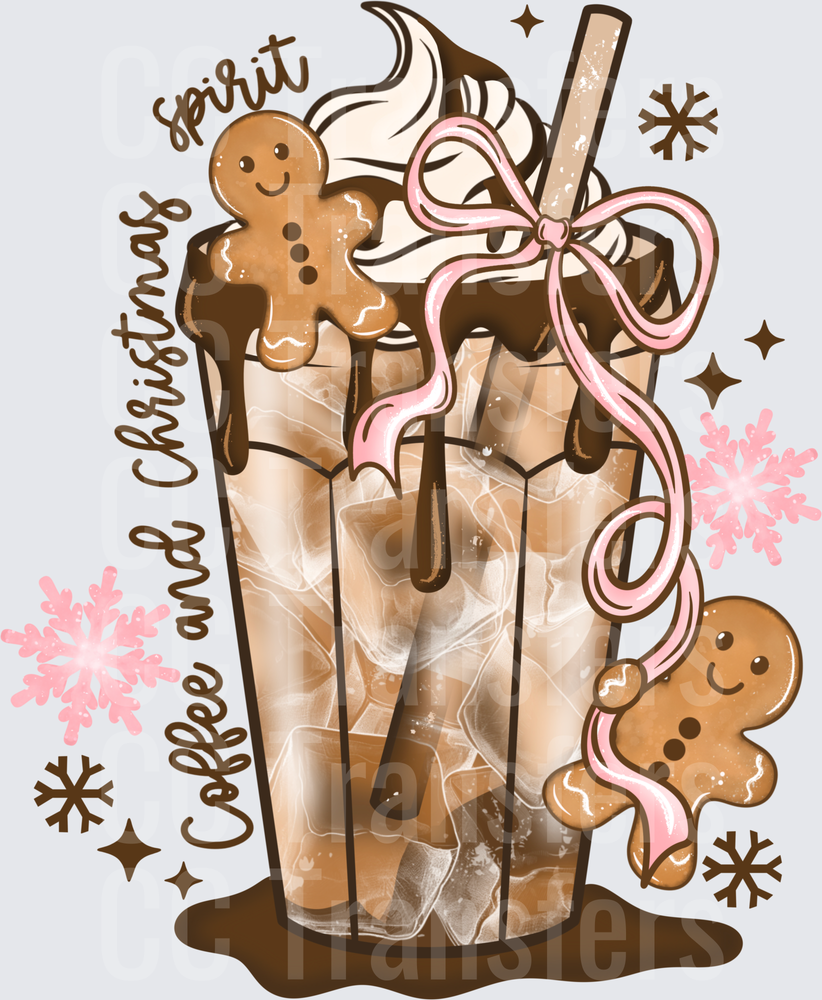 Coffee and Christmas Spirit Gingerbread Iced Coffee (DTF)