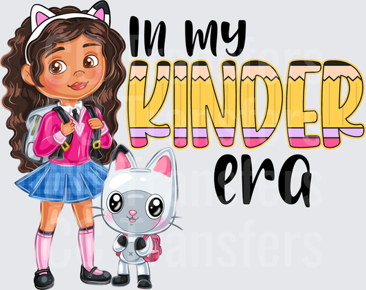 In My Kinder Era Girl With Cat Ears Back To School (DTF)