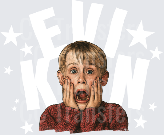 Shocked Boy Hands On Face Screaming Red Sweater (DTF)