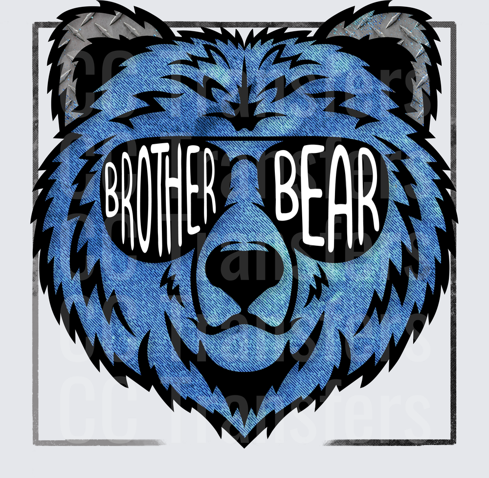Blue Galaxy Bear Face Sunglasses Brother Bear (DTF)