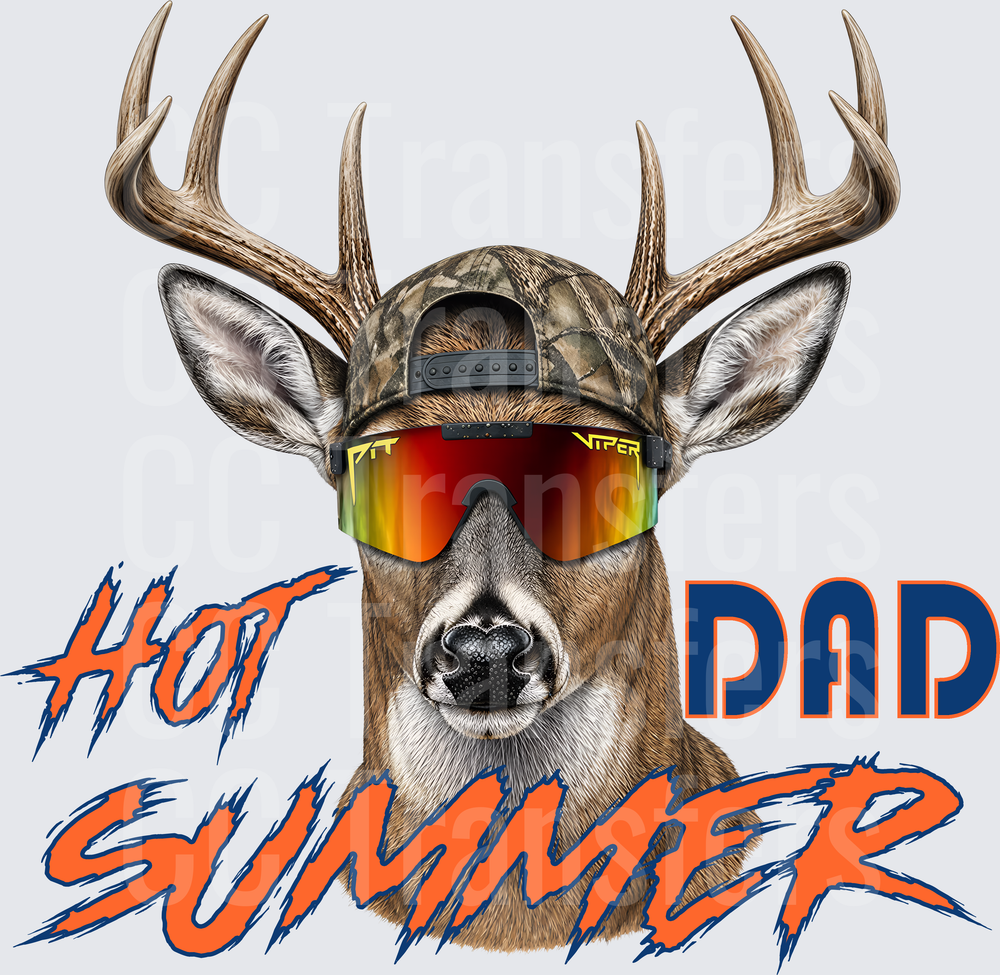 Hot Dad Summer Buck Deer Camo Hat Sunglasses (DTF)
