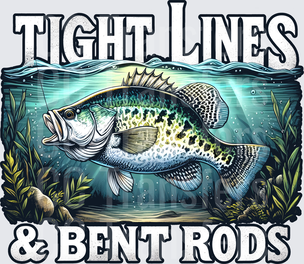 Tight Lines & Bent Rods Crappie Underwater Scene (DTF)