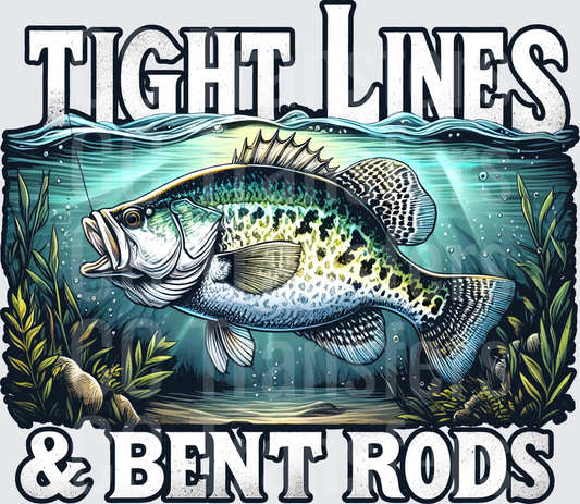 Tight Lines & Bent Rods Crappie Underwater Scene (DTF)