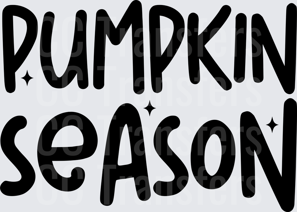Pumpkin Season Bold Text with Sparkle Accents (DTF)