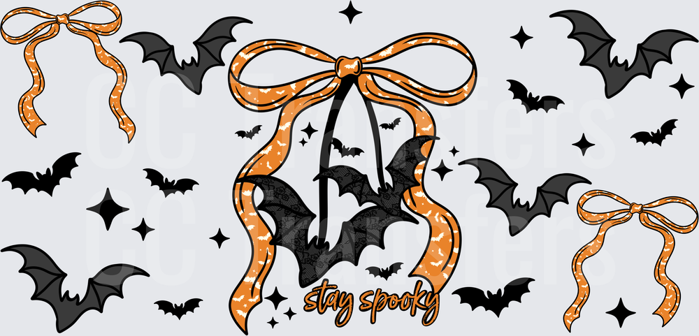 Stay Spooky Halloween Bats Orange Coquette Bows (DTF)