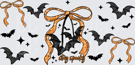 Stay Spooky Halloween Bats Orange Coquette Bows (DTF)