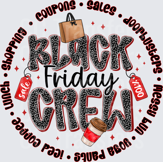 Black Friday Crew Shopping Squad Leopard Print (DTF)