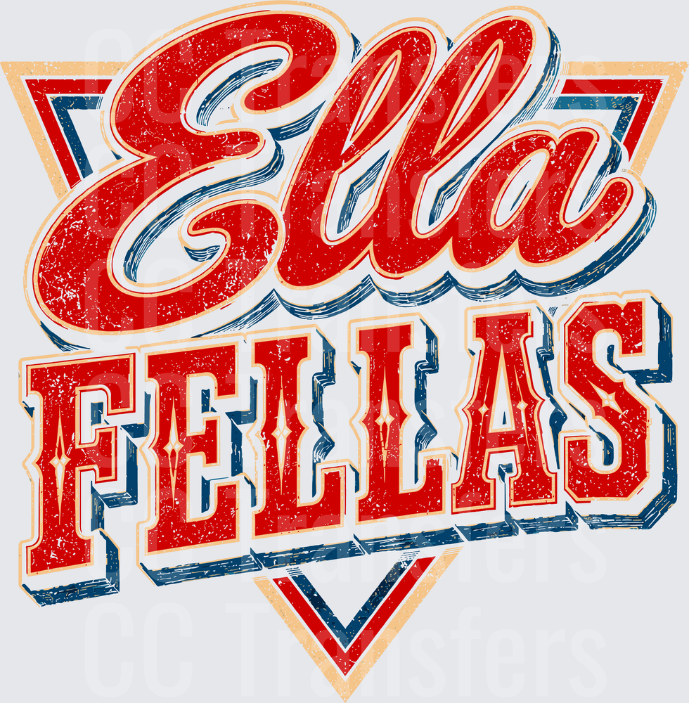 Ella Fellas Vintage Varsity Script Distressed Badge (DTF)