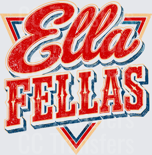 Ella Fellas Vintage Varsity Script Distressed Badge (DTF)