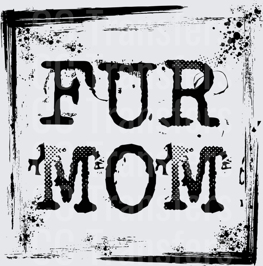 Fur Mom Grunge Distressed Bold Text Design (DTF)