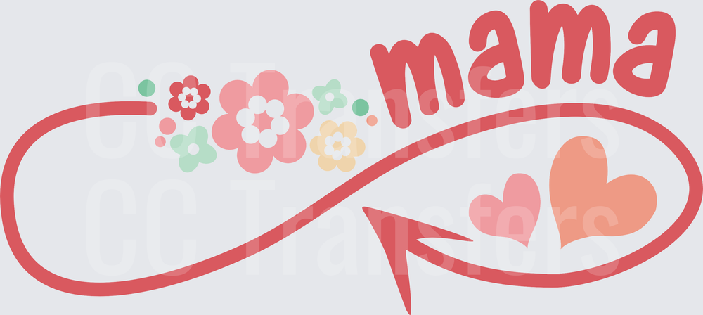 Mama Infinity Symbol Floral Hearts Arrow Design (DTF)