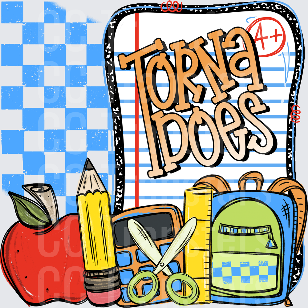 Tornadoes School Supplies Back to School Mascot (DTF)