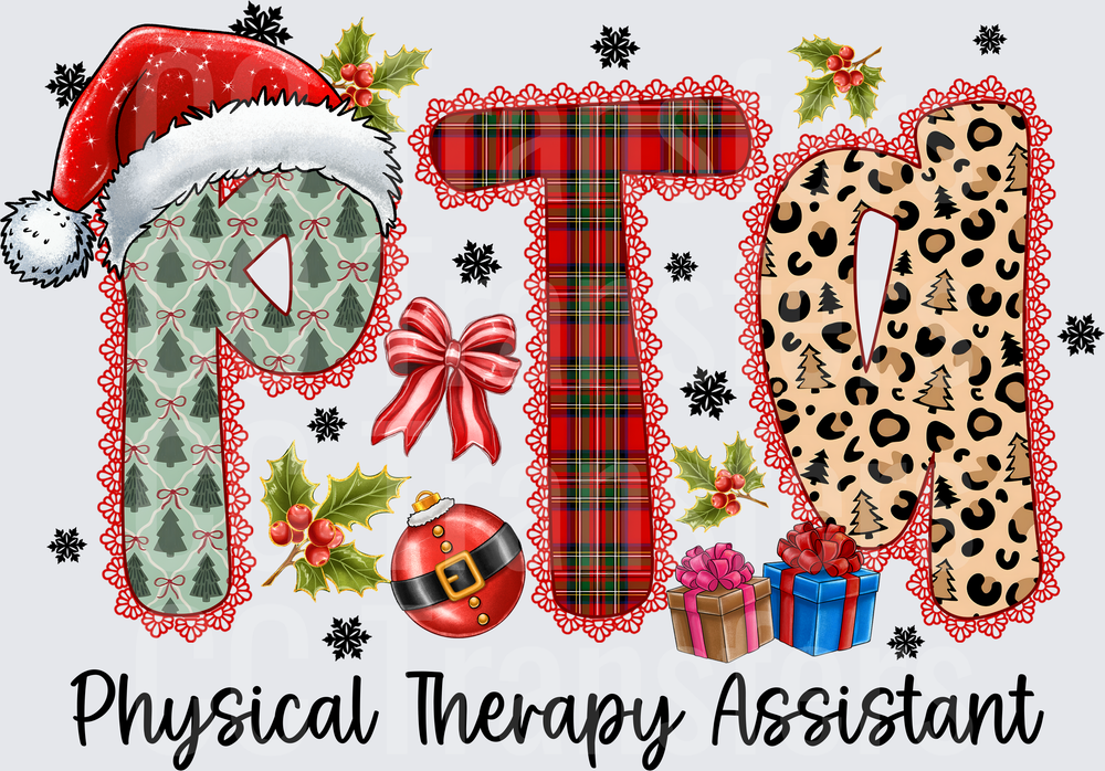 Christmas PTA Physical Therapy Assistant Holiday Letters (DTF)