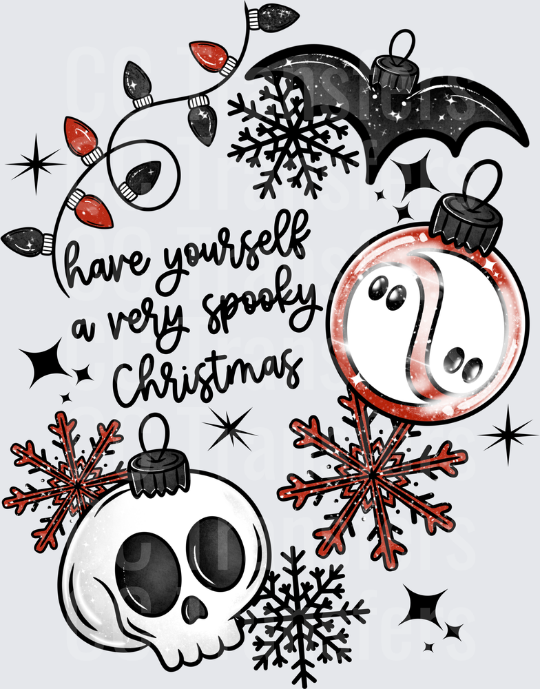 Have Yourself A Very Spooky Christmas Gothic Ornaments (DTF)