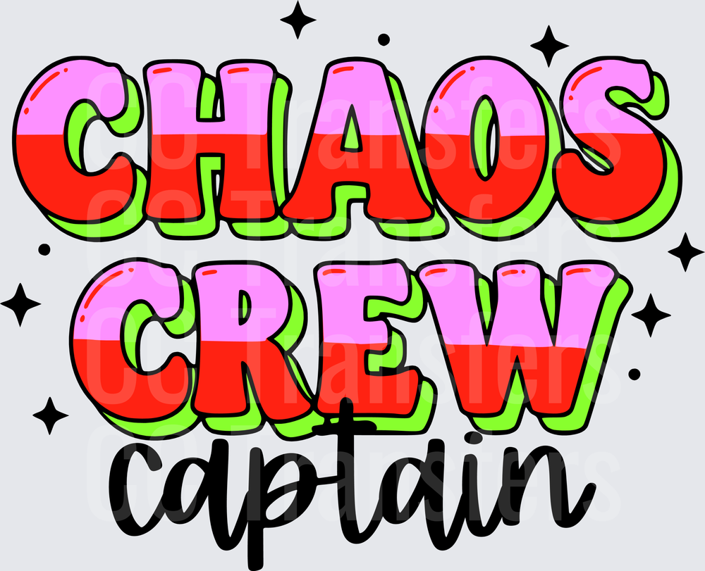 Chaos Crew Captain Bold Retro Typography (DTF)
