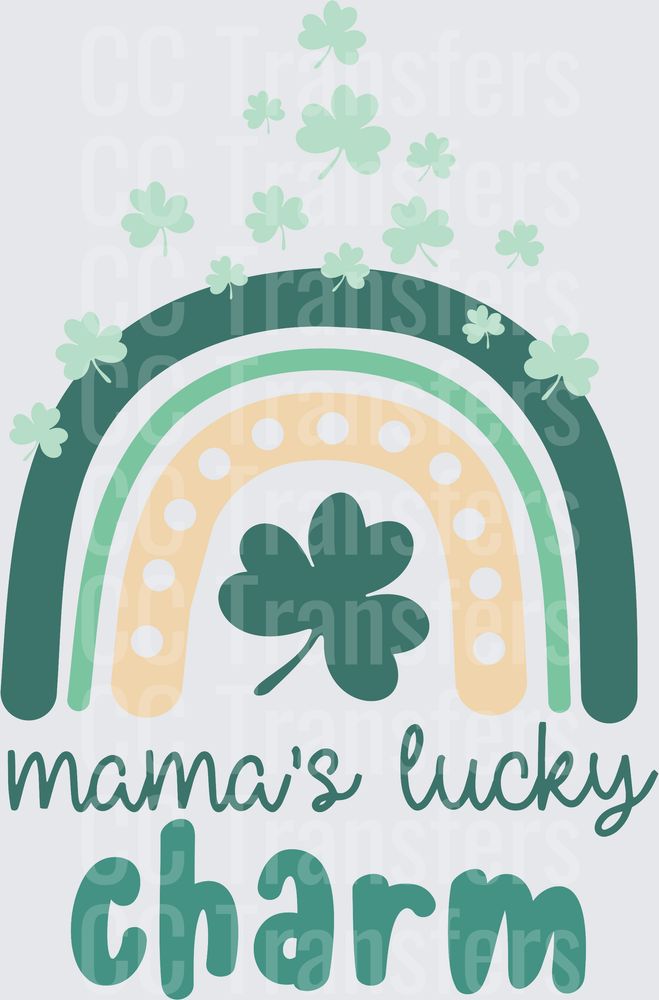 Mama's Lucky Charm St. Patrick's Day Rainbow Shamrock (DTF)