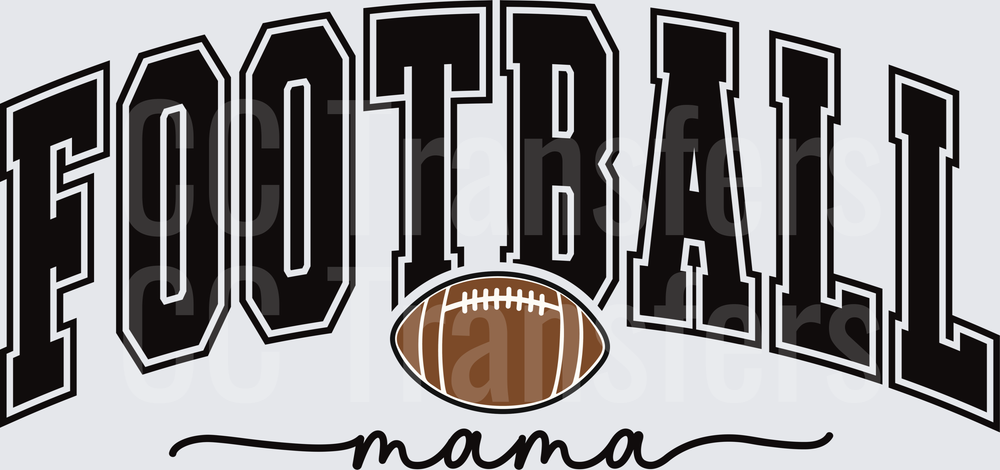 Arched Football Mama Script Graphic (DTF)