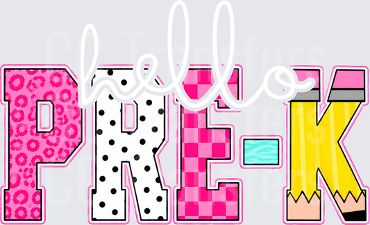 PRE-K Bold Patterned Letters Leopard Polka Dot Checkered (DTF)