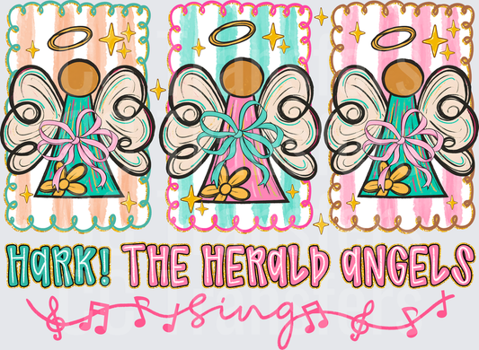Hark The Herald Angels Sing Trio Christmas Angels (DTF)