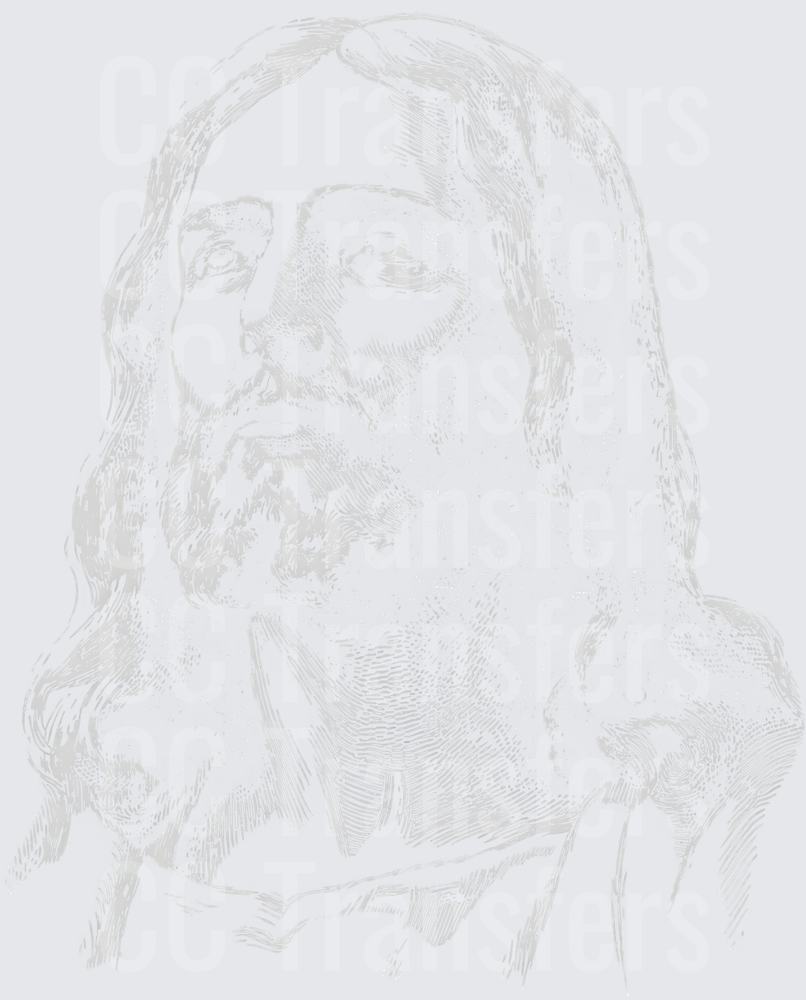 Vintage Engraving Style Long Haired Bearded Man Portrait (DTF)
