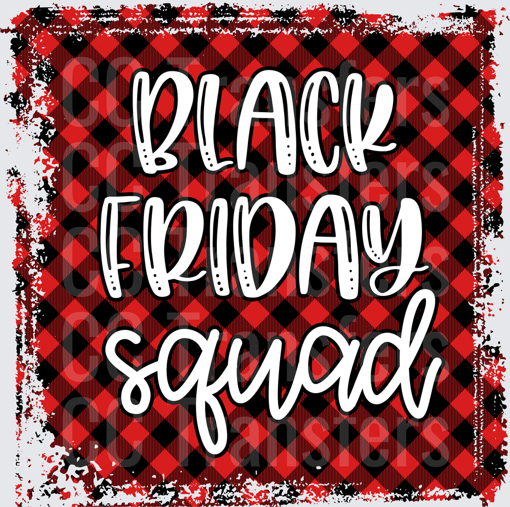 Black Friday Squad Buffalo Plaid Grunge Design (DTF)