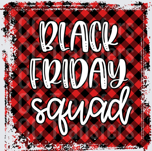 Black Friday Squad Buffalo Plaid Grunge Design (DTF)