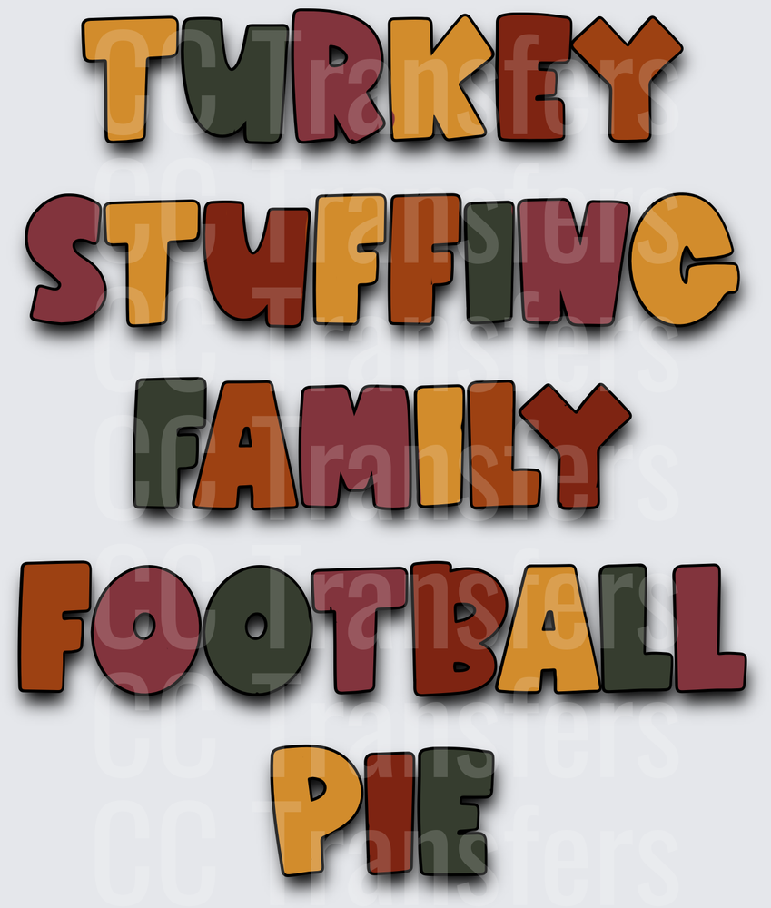 Turkey Stuffing Family Football Pie Thanksgiving (DTF)