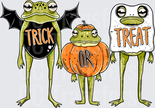 Three Halloween Frogs Trick Or Treat Costumes (DTF)