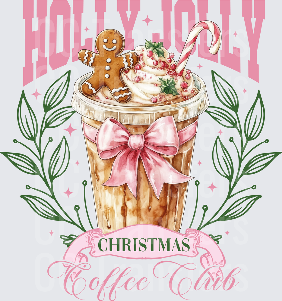 Holly Jolly Christmas Coffee Club Iced Latte (DTF)