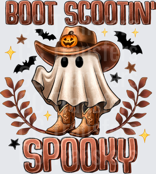 Boot Scootin' Spooky Cowboy Ghost Halloween (DTF)