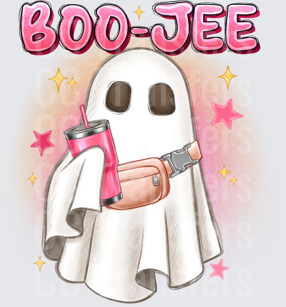 Boo-Jee Fancy Ghost with Tumbler and Fanny Pack (DTF)