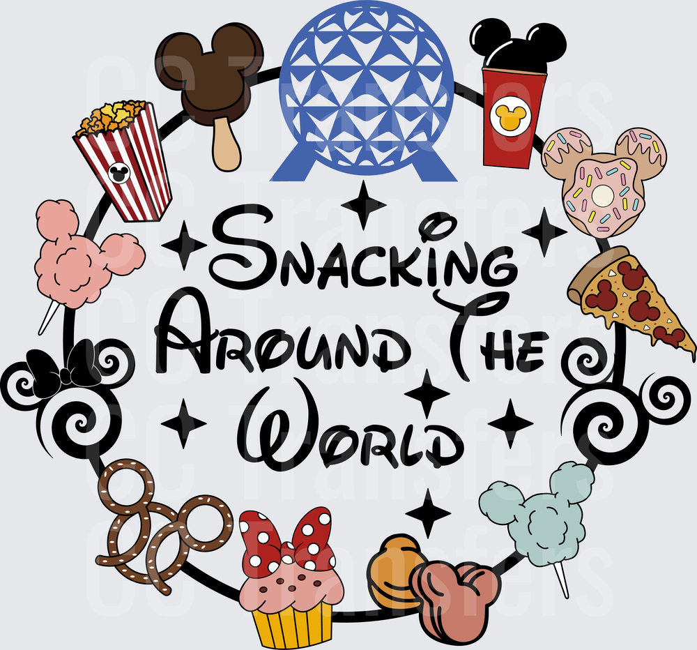 Snacking Around The World Theme Park Snacks Wreath (DTF)