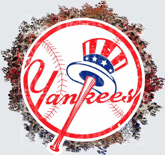 New York Baseball Team Grunge Splatter Logo Design (DTF)