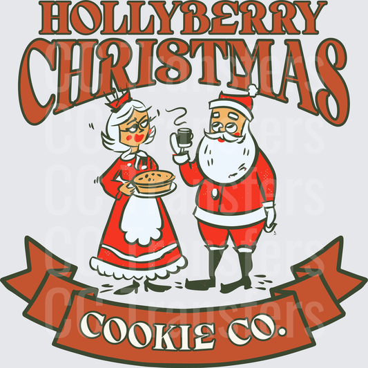 Hollyberry Christmas Cookie Co Santa & Mrs Claus (DTF)