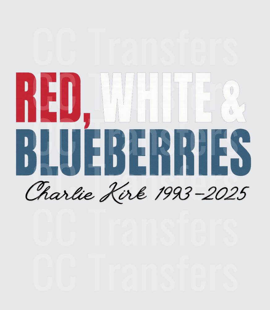 Red White & Blueberries Patriotic Typography (DTF)