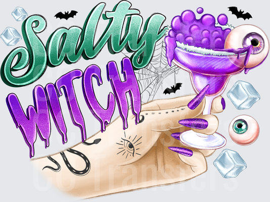 Salty Witch Halloween Cocktail Hand with Eyeballs (DTF)