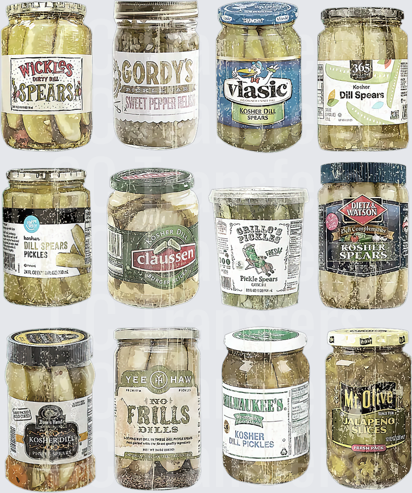 Pickle Jar Variety Collection Grid Illustration