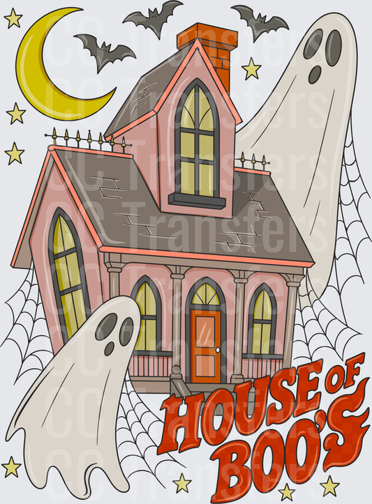 House of Boo's Haunted Mansion Ghosts Halloween (DTF)