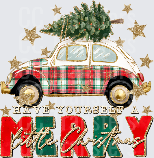 Have Yourself A Merry Little Christmas Plaid Bug Car (DTF)