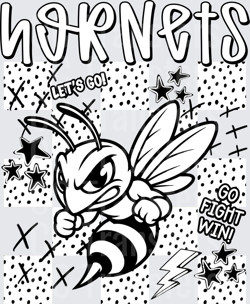 Hornets Dotties And Doodles (DTF)