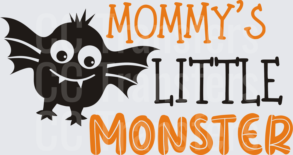 Mommy's Little Monster Cute Bat Halloween Design (DTF)