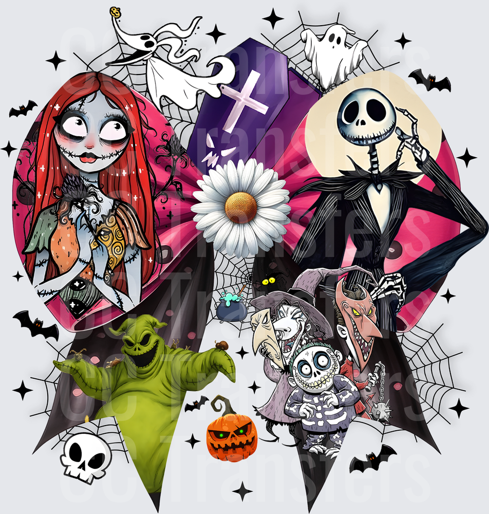 Spooky Halloween Skeleton King Rag Doll Character Collage (DTF)