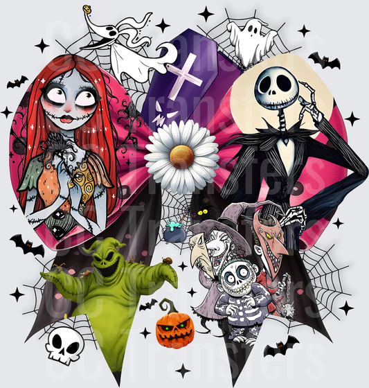 Spooky Halloween Skeleton King Rag Doll Character Collage (DTF)