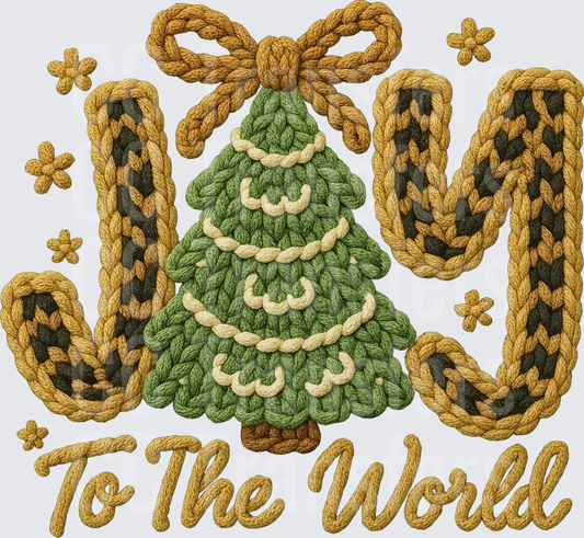 Joy To The World Knit Style Christmas Tree (DTF)