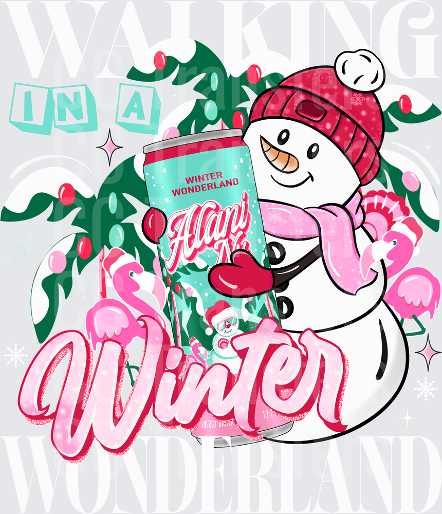 In A Winter Wonderland Snowman Holiday Energy Drink (DTF)