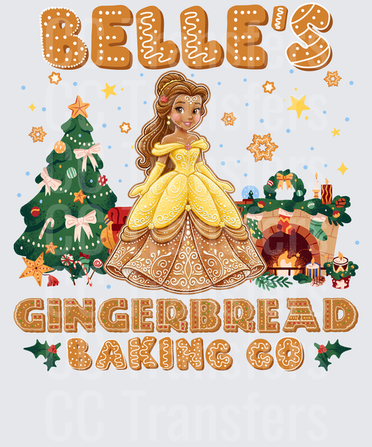 Belle's Gingerbread Baking Co Christmas Princess (DTF)