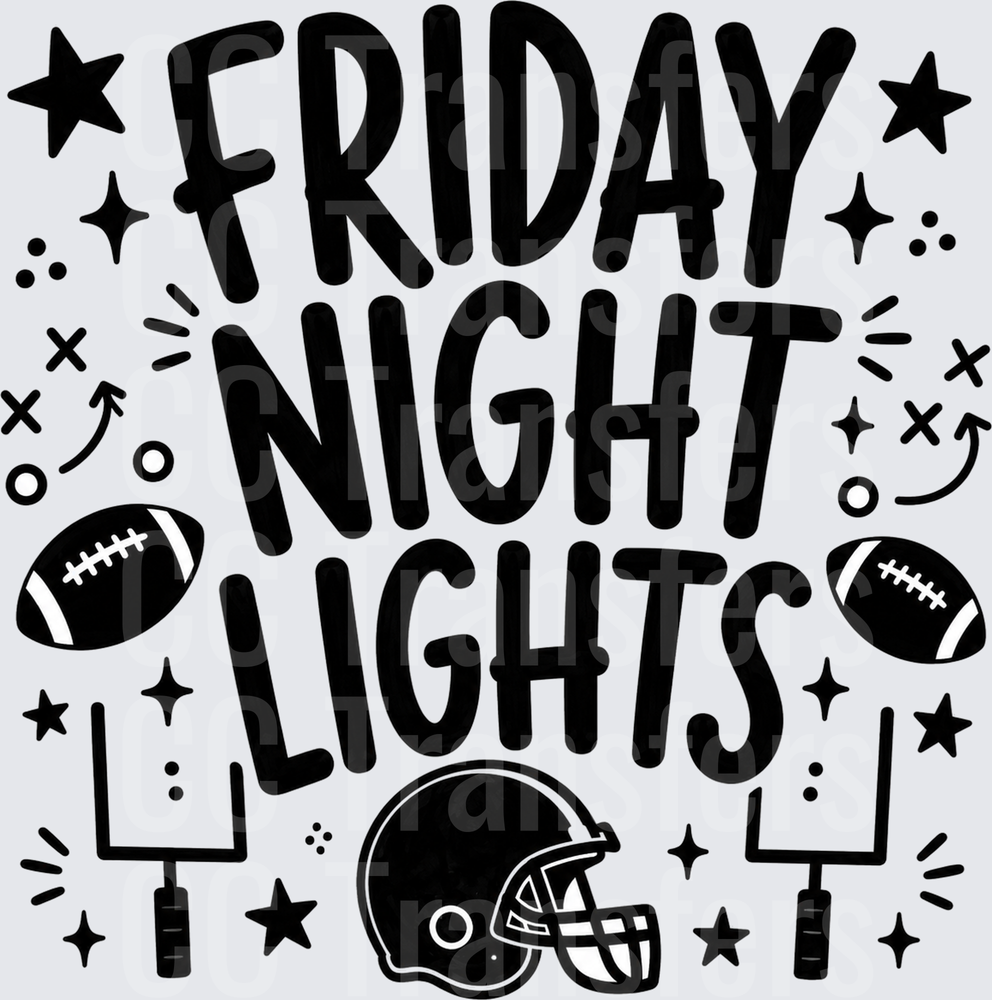 Friday Night Lights Football Helmet Stars Design (DTF)
