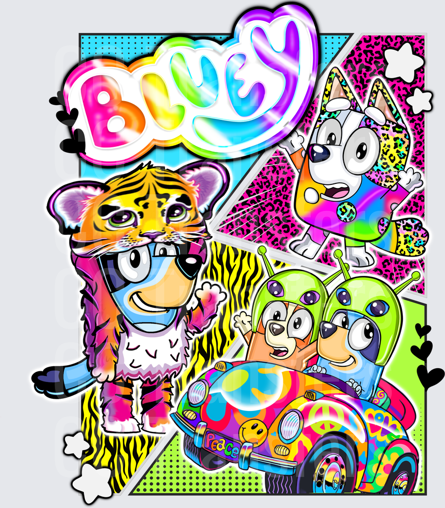 90s Nostalgia Cartoon Characters Colorful Collage (DTF)