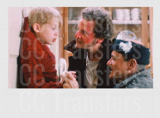 Young Boy Confronted by Two Burglars Holiday Scene (DTF)
